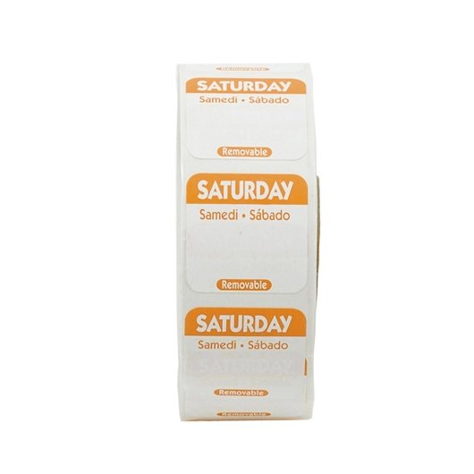 NCCO National Checking 1 Inch X 1 Inch Trilingual Orange Saturday Removable Label, 1 x 1000 each Case - DOT product image 2