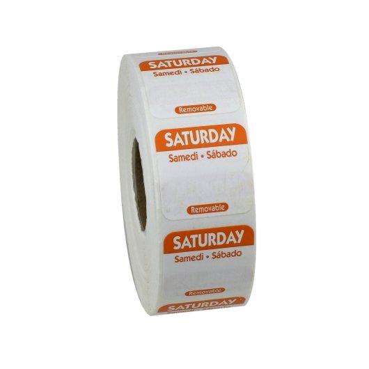 NCCO National Checking 1 Inch X 1 Inch Trilingual Orange Saturday Removable Label, 1 x 1000 each Case - DOT product image 3