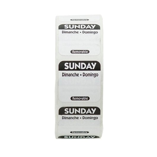 NCCO National Checking 1 Inch X 1 Inch Trilingual Black Sunday Removable Label, 1 x 1000 each Case - DOT product image 2