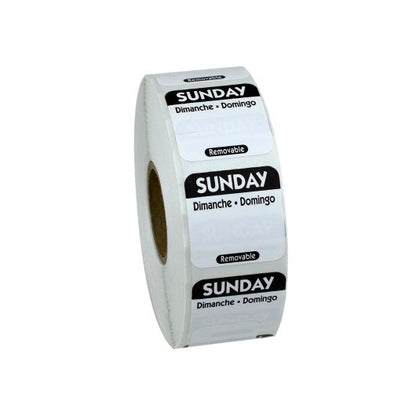 NCCO National Checking 1 Inch X 1 Inch Trilingual Black Sunday Removable Label, 1 x 1000 each Case - DOT product image 3