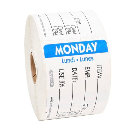 NCCO National Checking 2X3 Trilingual Item-Date-Use By Removable Monday Blue, 1 x 500 each Case - DOT product image 4