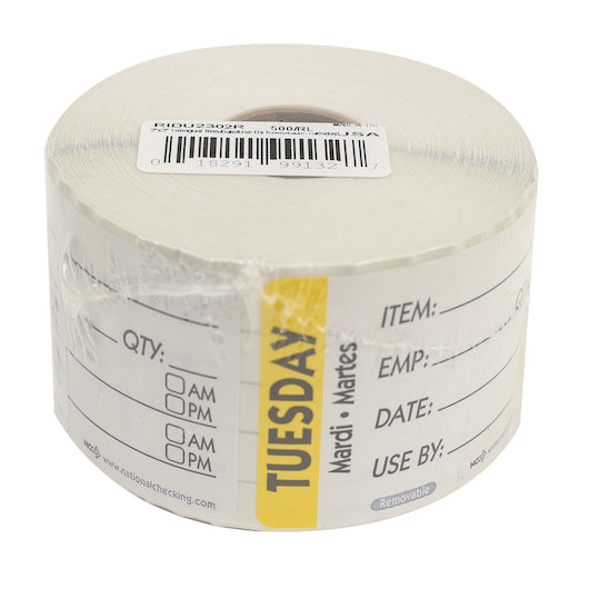 NCCO National Checking 2X3 Trilingual Item-Date-Use By Removable Tuesday Yellow, 1 x 500 each Case - DOT product image 3