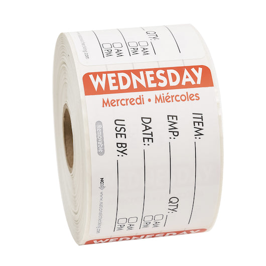 NCCO National Checking 2X3 Trilingual Item-Date-Use By Wednesday Red, 1 x 500 each Case - DOT product image 7