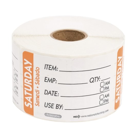 NCCO National Checking 2X3 Trilingual Item-Date-Use By Saturday Orange, 1 x 500 each Case - DOT product image 3