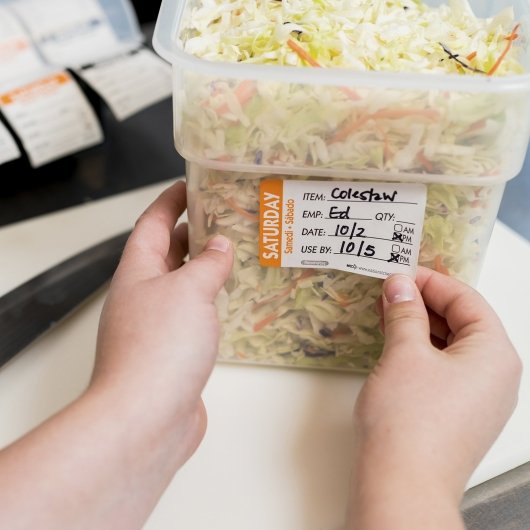 NCCO National Checking 2X3 Trilingual Item-Date-Use By Saturday Orange, 1 x 500 each Case - DOT product image 4