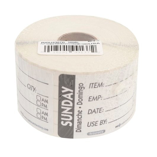 NCCO National Checking 2X3 Trilingual Item-Date-Use By Sunday Black, 1 x 500 each Case - Guest Checks & Register Rolls