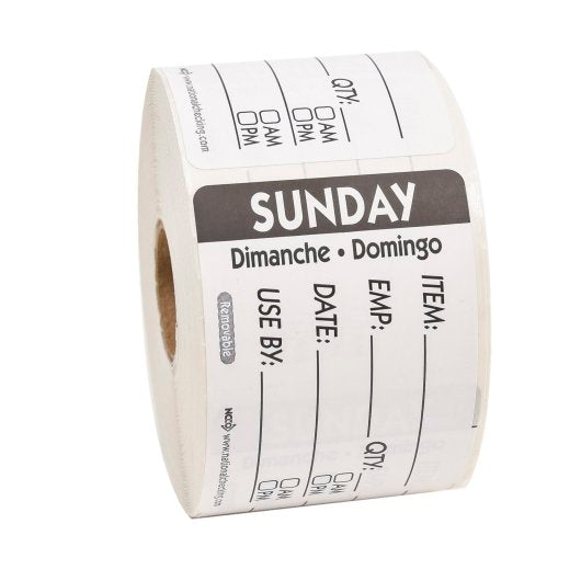 NCCO National Checking 2X3 Trilingual Item-Date-Use By Sunday Black, 1 x 500 each Case - DOT product image 3