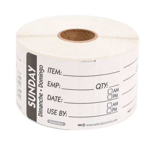 NCCO National Checking 2X3 Trilingual Item-Date-Use By Sunday Black, 1 x 500 each Case - DOT product image 4