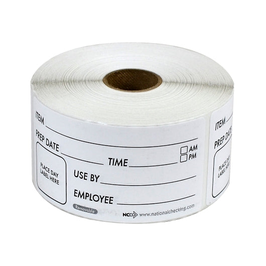 NCCO National Checking 2X4 Removable Item-Prep-Use By Labels, 1 x 500 each Case - Food Labels & Day Labels