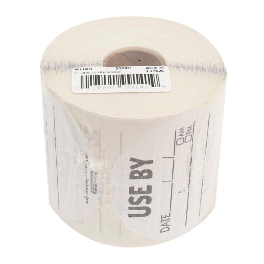 NCCO National Checking 3 Inch Circle Use By Removable Labels, 1 x 500 each Case - Food Labels & Day Labels