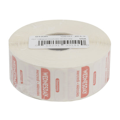 NCCO National Checking 1 Inch X 1 Inch Trilingual Red Wednesday Dissolvable Label, 1 x 1000 each Case - DOT product image 3