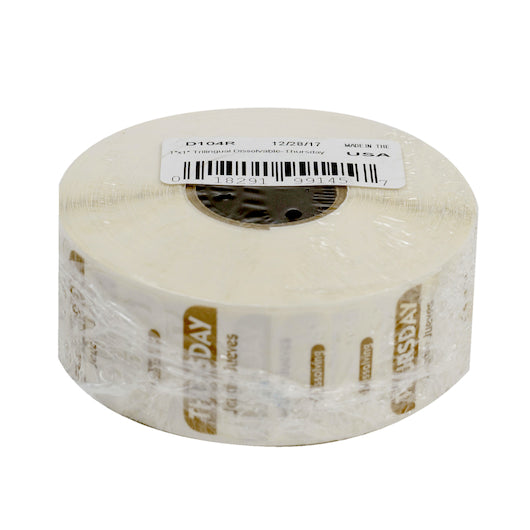 NCCO National Checking 1 Inch X 1 Inch Trilingual Brown Thursday Dissolvable Label, 1 x 1000 each Case - DOT product image 3