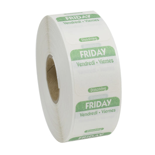 NCCO National Checking 1 Inch X 1 Inch Trilingual Green Friday Dissolvable Label, 1 x 1000 each Case - Guest Checks &