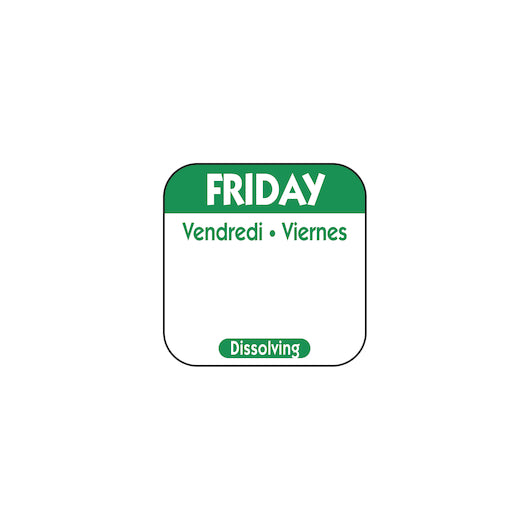 NCCO National Checking 1 Inch X 1 Inch Trilingual Green Friday Dissolvable Label, 1 x 1000 each Case - DOT product image 7