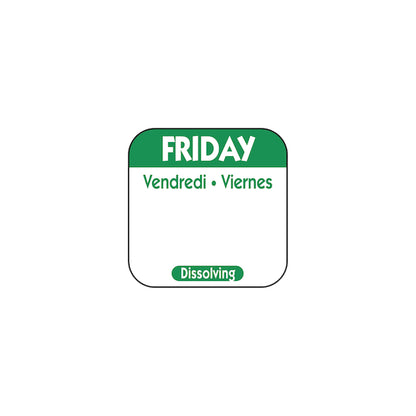 NCCO National Checking 1 Inch X 1 Inch Trilingual Green Friday Dissolvable Label, 1 x 1000 each Case - DOT product image 7