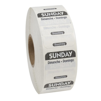 NCCO National Checking 1 Inch X 1 Inch Trilingual Black Sunday Dissolvable Label, 1 x 1000 each Case - DOT product image 4