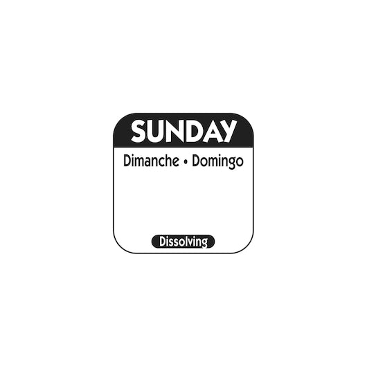 NCCO National Checking 1 Inch X 1 Inch Trilingual Black Sunday Dissolvable Label, 1 x 1000 each Case - DOT product image 5