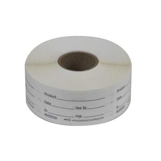NCCO National Checking 1 X 2 Product Dissolvable Label 1- 500 Count, 1 x 500 each Case - Guest Checks & Register Rolls