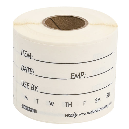 Ncco Dateit National Checking Company DateIt Shelf Life Dissolving Label Food Rotation Label, 1 x 250 RL Case - Guest