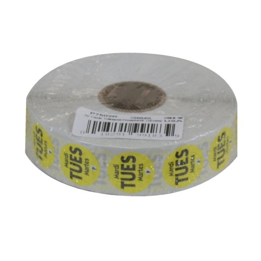NCCO National Checking .75 Inch Circle Trilingual Permanent Yellow Tuesday Label, 1 x 2000 each Case - DOT product image 2