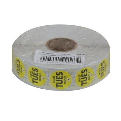 NCCO National Checking .75 Inch Circle Trilingual Permanent Yellow Tuesday Label, 1 x 2000 each Case - DOT product image 2