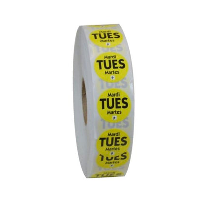 NCCO National Checking .75 Inch Circle Trilingual Permanent Yellow Tuesday Label, 1 x 2000 each Case - DOT product image 3