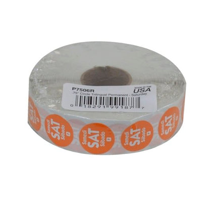NCCO National Checking .75 Inch Circle Trilingual Permanent Orange Saturday Label, 1 x 2000 each Case - DOT product image 2