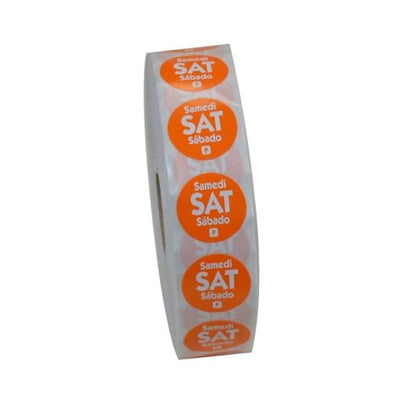 NCCO National Checking .75 Inch Circle Trilingual Permanent Orange Saturday Label, 1 x 2000 each Case - DOT product image 3