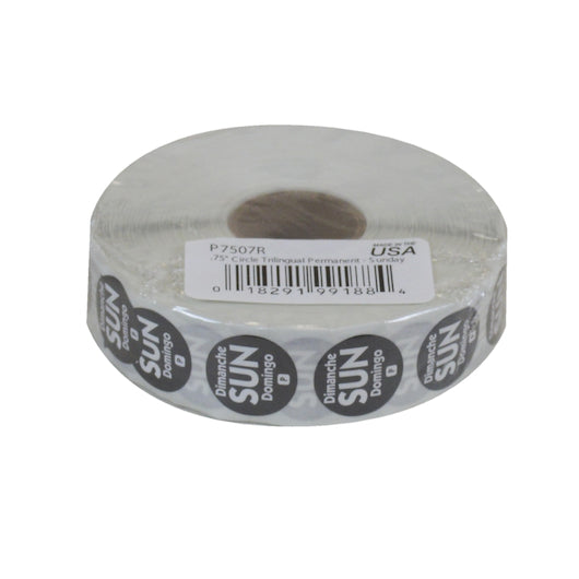 NCCO National Checking .75 Inch Circle Trilingual Permanent Black Sunday Label, 1 x 2000 each Case - DOT product image 3