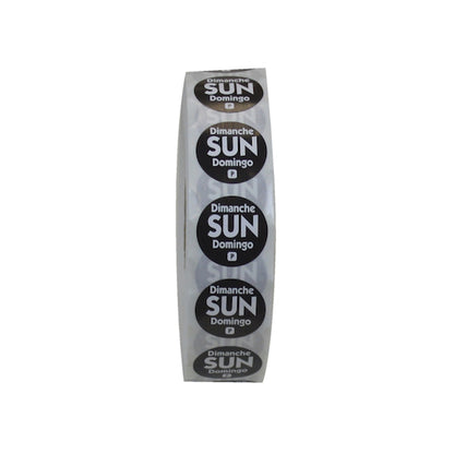 NCCO National Checking .75 Inch Circle Trilingual Permanent Black Sunday Label, 1 x 2000 each Case - Guest Checks &