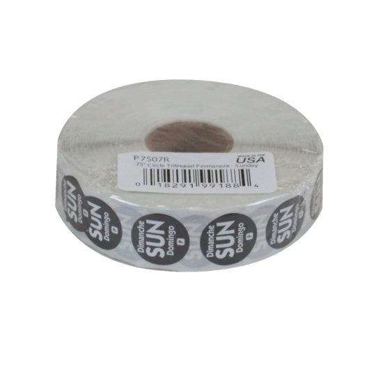 NCCO National Checking .75 Inch Circle Trilingual Permanent Black Sunday Label, 1 x 2000 each Case - DOT product image 4