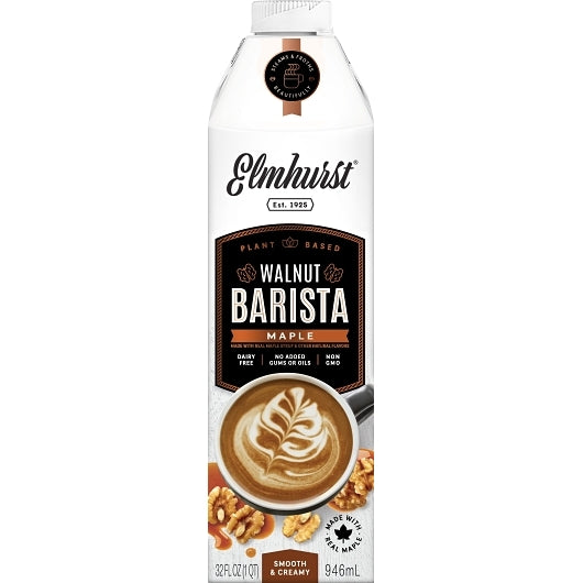 Elmhurst Milked Maple Walnut Barista Beverage, 6 x 32 fl oz Case - Nuts & Seeds