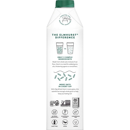 Elmhurst Unsweetened Milked Oats, 6 x 32 fl oz Case - DOT product image 3