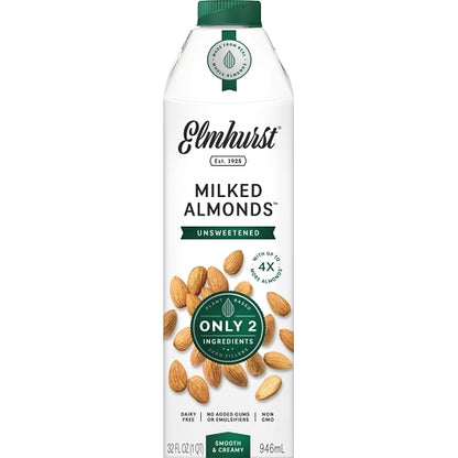 Elmhurst Unsweetened Almond Milk, 6 x 32 fl oz Case - Beverages