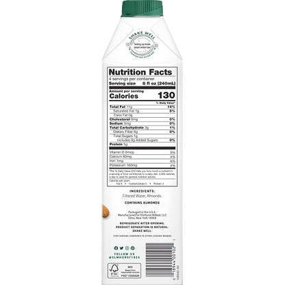 Elmhurst Unsweetened Almond Milk, 6 x 32 fl oz Case - DOT product image 2
