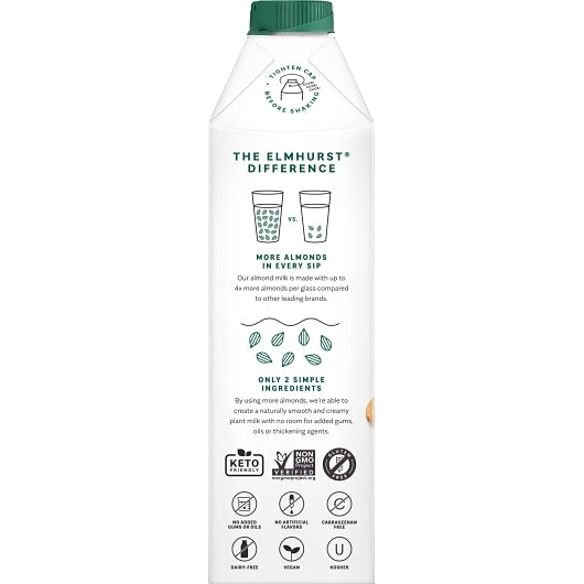 Elmhurst Unsweetened Almond Milk, 6 x 32 fl oz Case - DOT product image 3