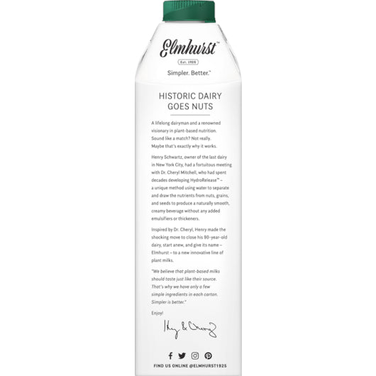 Elmhurst Unsweetened Cashew Milk, 6 x 32 fl oz Case - DOT product image 5