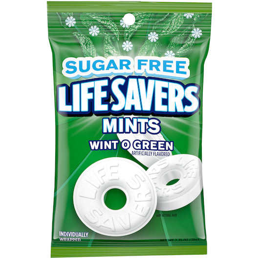 Life Savers CANDY LIFESAVER SUGAR FREE WINT-O-GREEN PEG BAG, 12 x 2.75 oz Case - DOT product image 2
