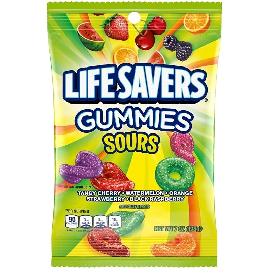LifeSavers Gummies Sours Sour Candy Gummy Candy, 12 x 7 oz Case - Candy & Confections