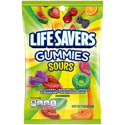 LifeSavers Gummies Sours Sour Candy Gummy Candy, 12 x 7 oz Case - Candy & Confections