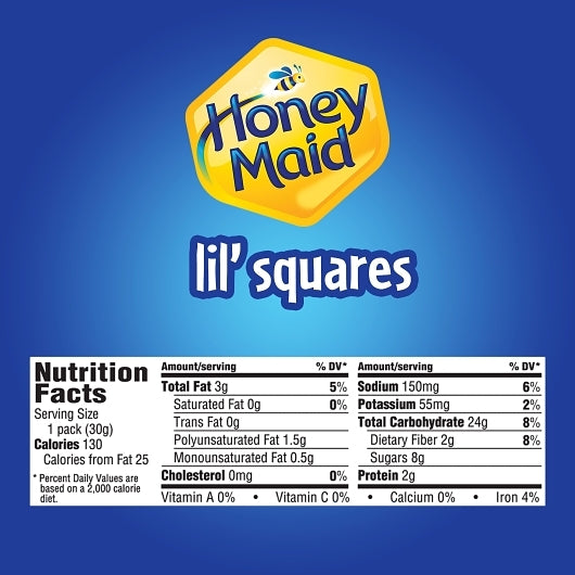 Honey Maid GRAHAM CRACKER LITTLE SQUARES, 72 x 1.06 oz Case - DOT product image 4