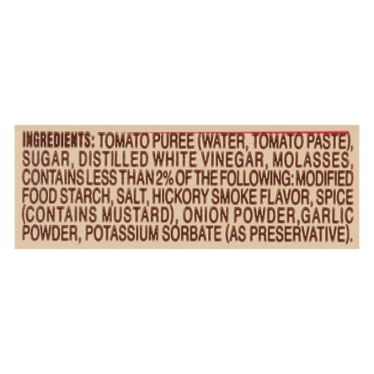 Bull's Eye Original BBQ Sauce Single Serve, 100 x 1 oz Case - Combined nutrition and ingredients label