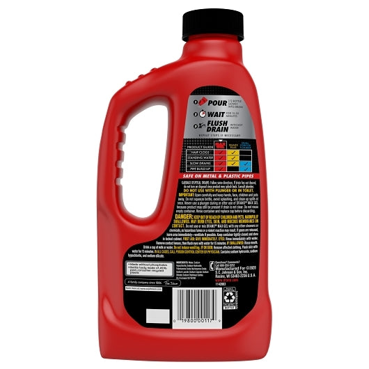 Drano MAX GEL CLOG REMOVER, 12 x 32 fl oz Case - Alternate product angle or state