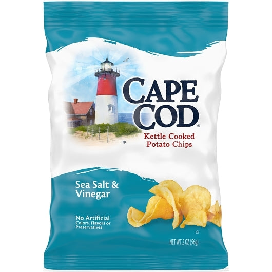 Cape Cod Potato Chips Sea Salt & Vinegar, 6 x 2 oz Case - Meat, Poultry & Seafood