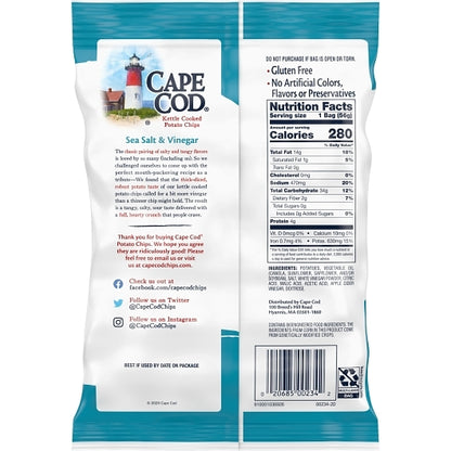 Cape Cod Potato Chips Sea Salt & Vinegar, 6 x 2 oz Case - DOT product image 4