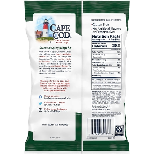 Cape Cod Jalapeno Potato Chip, 6 x 2 oz Case - DOT product image 4