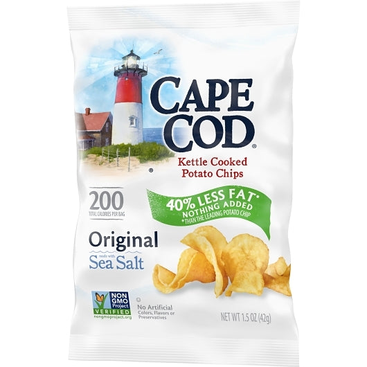Cape Cod Potato Chips, Less Fat Original Kettle Cooked Chips, 56 x 1.5 oz Case - DOT product image 5