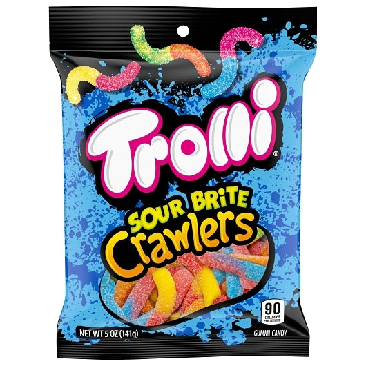Trolli Sour Brite Crawlers Gummy Candy, 12 x 5 oz Case - Candy & Confections