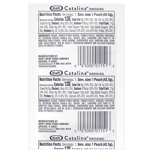 Kraft Portion Control Catalina Dressing Single Serve, 60 x 42.5 GR Case - DOT product image 7