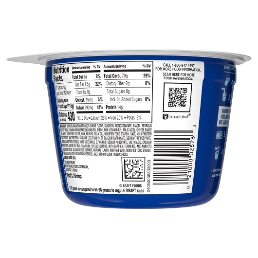 Kraft Original Easy Macaroni & Cheese, 8 x 116 GR Case - DOT product image 4